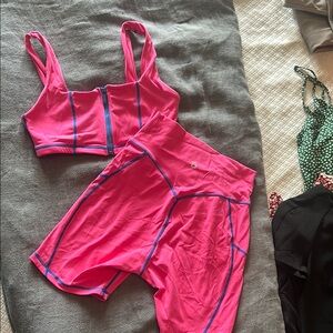 Women's Pink and Blue Activewear Set